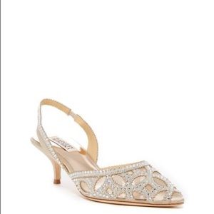 Badgley Mischka Solara satin slingback pump